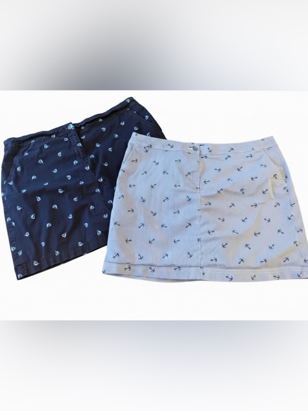 Bundle of 2 Karen Scott Woman 16W Nautical Skirt Shorts Skort